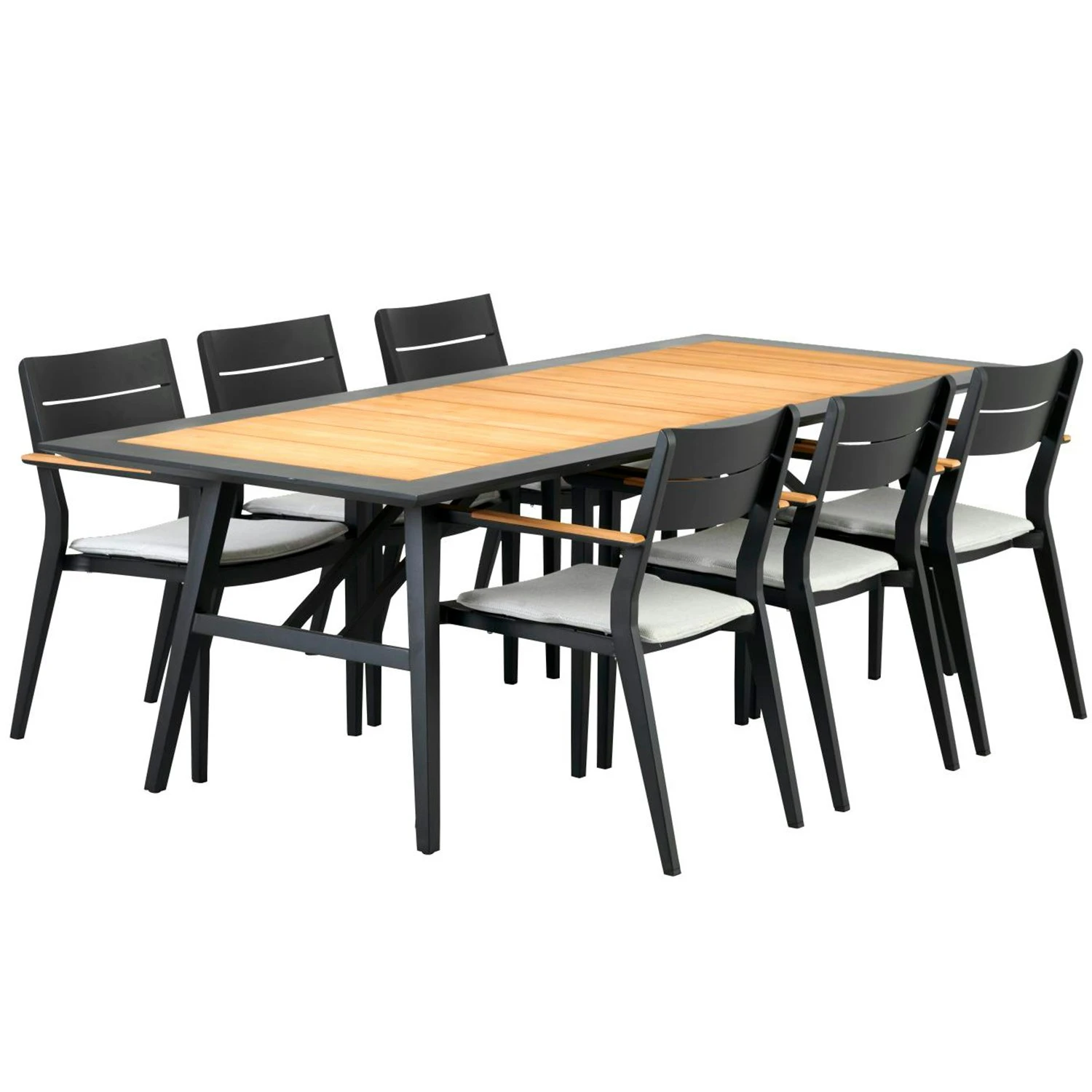 Brafab Chios Esstisch 100x240 Cm, Schwarz/Teak 4 Brafab Chios Esstisch 100x240 Cm, Schwarz/Teak – Bild 2