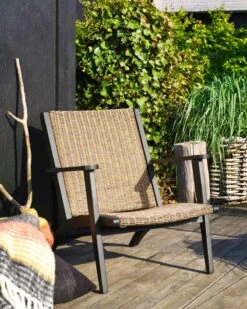 Brafab Kira Loungesessel, Schwarz / Rustikal Künstliches Rattan -Hay || Brafab || FIAM Verkaufsgeschäft brafab kira armchair black rustic 5