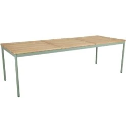 Brafab Nox Esstisch Aluminium/Teak 90x238 Cm, Dusty Green