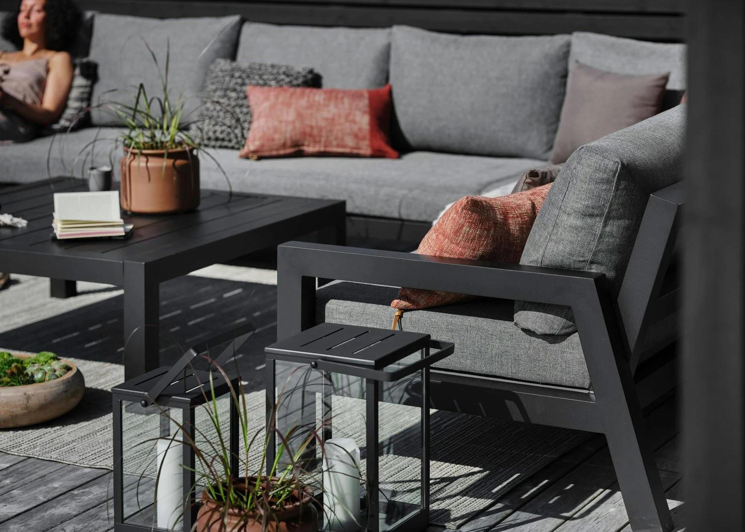 Brafab Stettler Modulsofa Endstück Rechts, Schwarz/Grau 7 Brafab Stettler Modulsofa Endstück Rechts, Schwarz/Grau – Bild 5