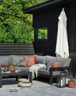 Brafab Stettler Modulsofa Eckstück, Schwarz/Grau -Hay || Brafab || FIAM Verkaufsgeschäft brafab stettler corner matt black m dyn 3