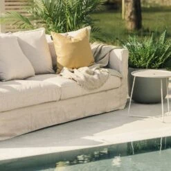 Le Grand Air 3-Sitzer-Sofa Im Freien Nutzbar Sunbrella, Canvas Beige -Hay || Brafab || FIAM Verkaufsgeschäft decotique le grand air outdoor 3 seater sunbrella 54