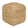 Dixie Water Hyacinth Pouf Mit Quadratischer Spitze, 39 Cm