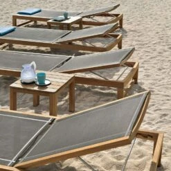 Sand Sonnenliege Teakholz / Dove Grey Ethitex -Hay || Brafab || FIAM Verkaufsgeschäft ethimo sand sonnenliege teakholz dove grey ethitex 2