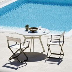 Studio Director's Chair Klappsitz, Warm Grey / Nature White -Hay || Brafab || FIAM Verkaufsgeschäft ethimo studio directors chair klappsitz 2