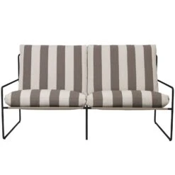 Ferm LIVING Desert Stripe Sofa Schwarz/Chocolate, 2-Sitzer