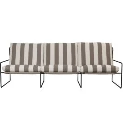 Ferm LIVING Desert Stripe Sofa Schwarz/Chocolate, 3-Sitzer