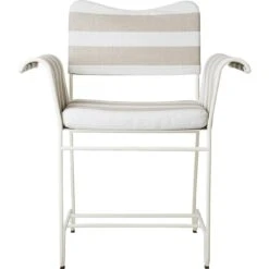 Gubi Tropique Esszimmerstuhl, Classic White Semi Matt / Leslie Stripe 40