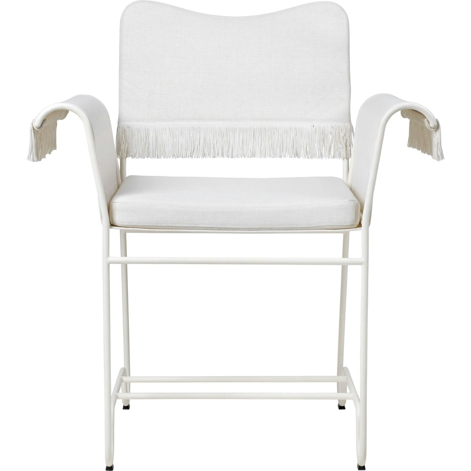 Gubi Tropique Esszimmerstuhl Mit Fransen, Classic White Semi Matt / Udine 06 3 Gubi Tropique Esszimmerstuhl Mit Fransen, Classic White Semi Matt / Udine 06