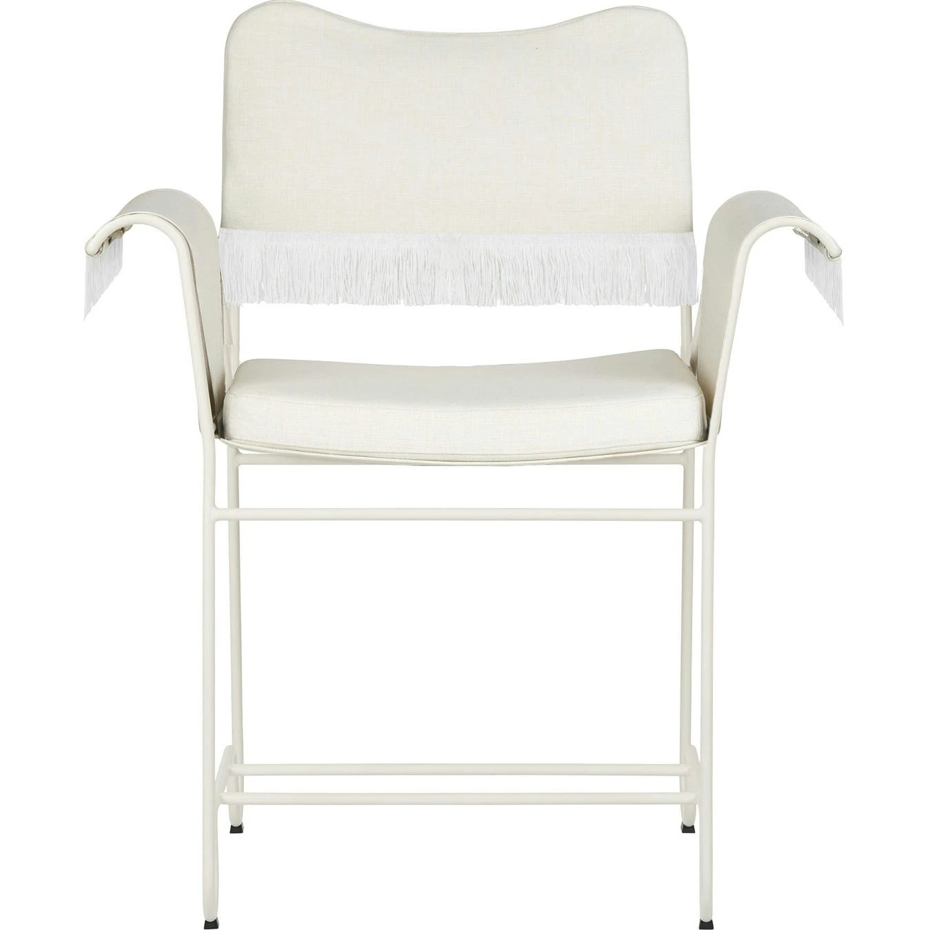 Gubi Tropique Esszimmerstuhl Mit Fransen, Classic White Semi Matt / Leslie 06 3 Gubi Tropique Esszimmerstuhl Mit Fransen, Classic White Semi Matt / Leslie 06