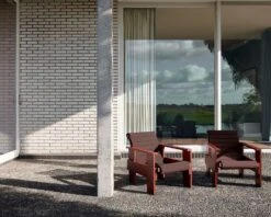 Hay Quilted Cushion Crate Lounge Chair- Sky Grey Loungesessel Iron Red -Hay || Brafab || FIAM Verkaufsgeschäft hay quilted cushion crate lounge chair sky grey 11