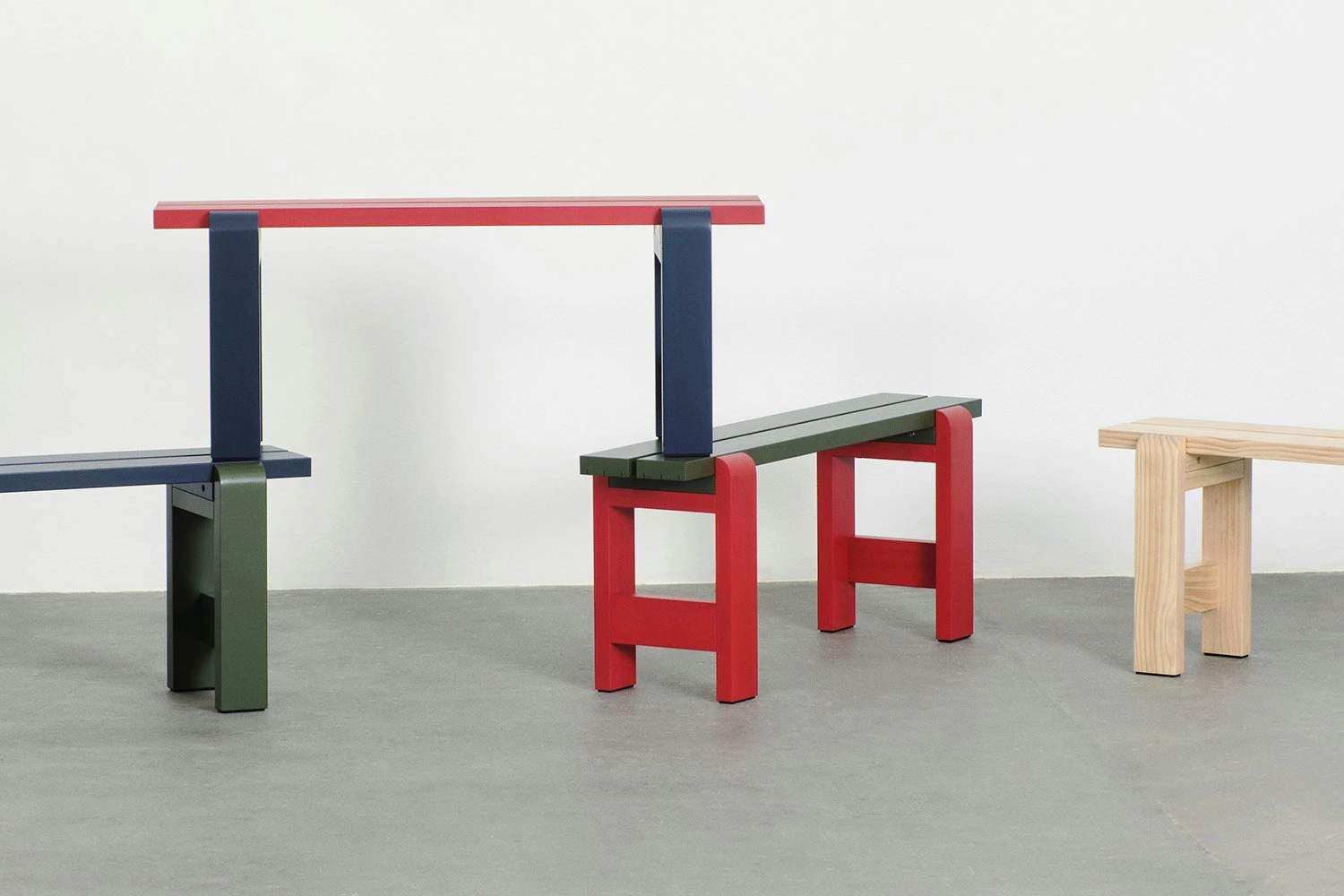 Hay Weekday Bank 23x111 Cm, Weinrot/Olive 4 Hay Weekday Bank 23x111 Cm, Weinrot/Olive – Bild 2