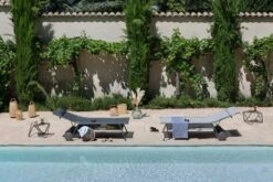 Lafuma Miami Batyline® Duo Hohe Sonnenliege, Galet -Hay || Brafab || FIAM Verkaufsgeschäft lafuma sunbed miami high duo galet titane 10