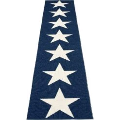 Viggo One Teppich Dark Blue/ Vanilla, 70x350 Cm